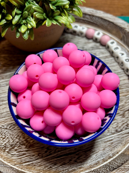 Bubblegum Pink Silicone Beads