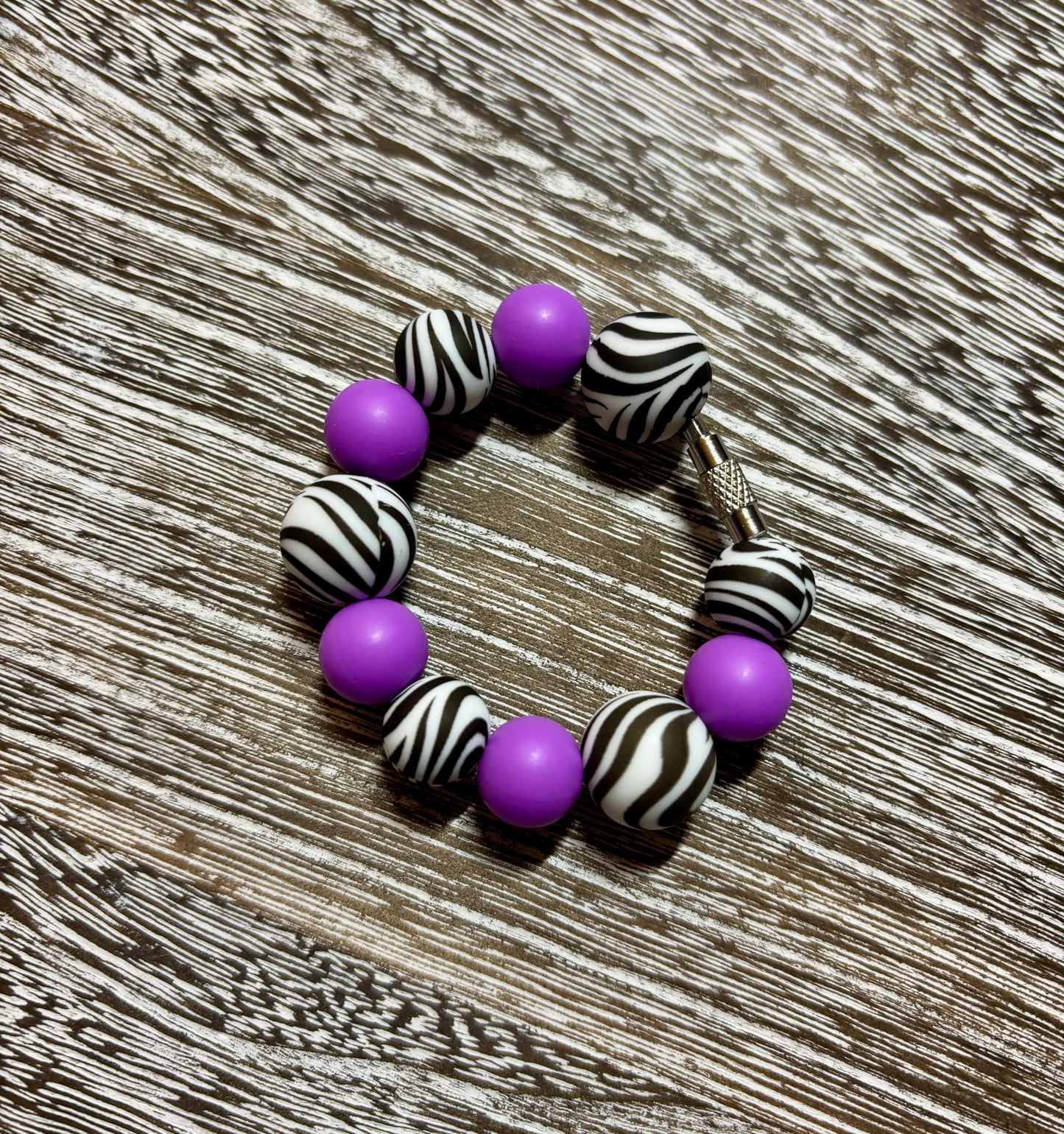 Purple Zebra Cup Charm