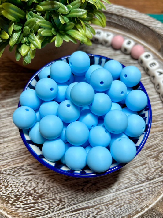 Baby Blue Silicone Beads