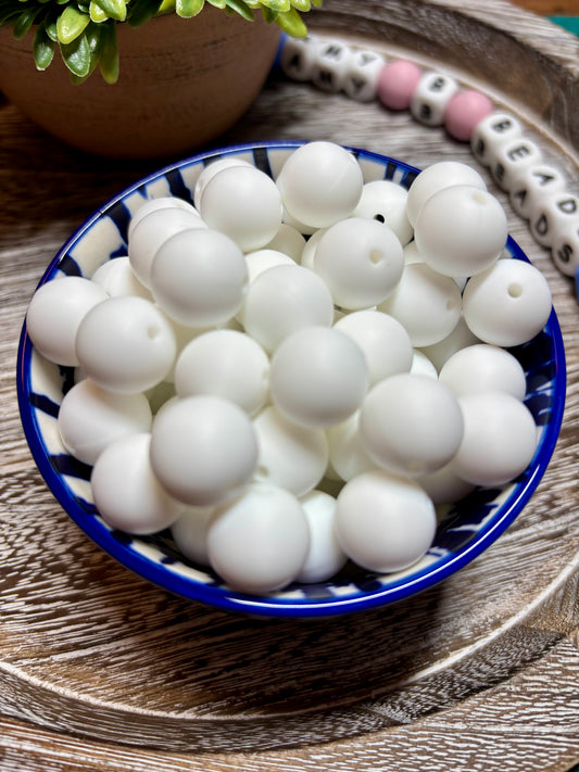 White Silicone Beads